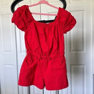 Red romper for girl in size 6